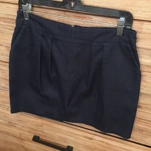Dark blue mini with exposed back zipper